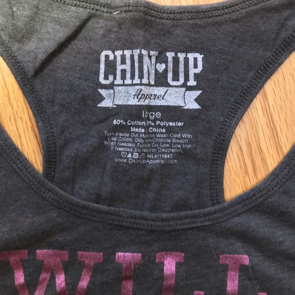 {Chin Up} Will Run for Wine tank top, L - Picture 3 of 4